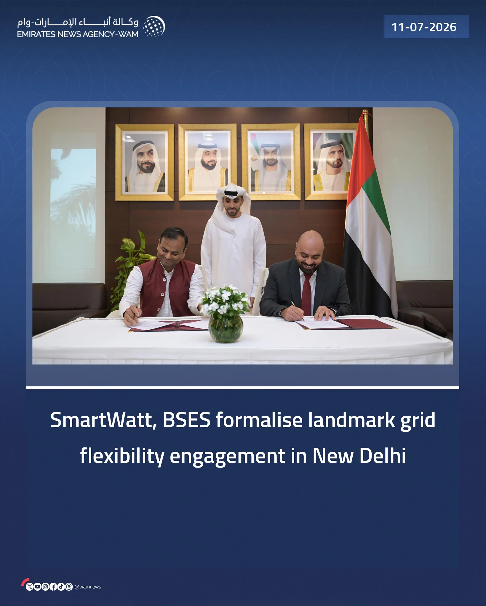 SmartWatt and BSES representatives formalise the Muruna engagement in New Delhi