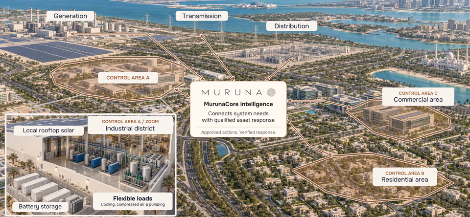 Muruna connects site resources, control areas and power-system needs